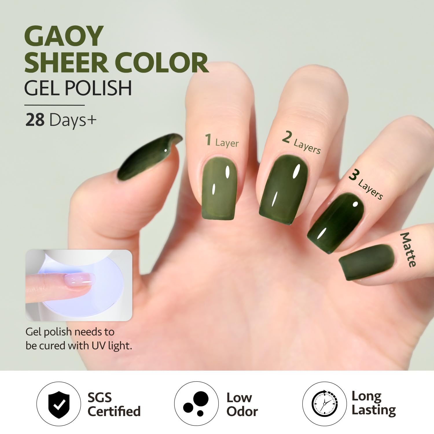 GAOY Jelly Gel con brillo, acabado jelly para uñas brillantes.