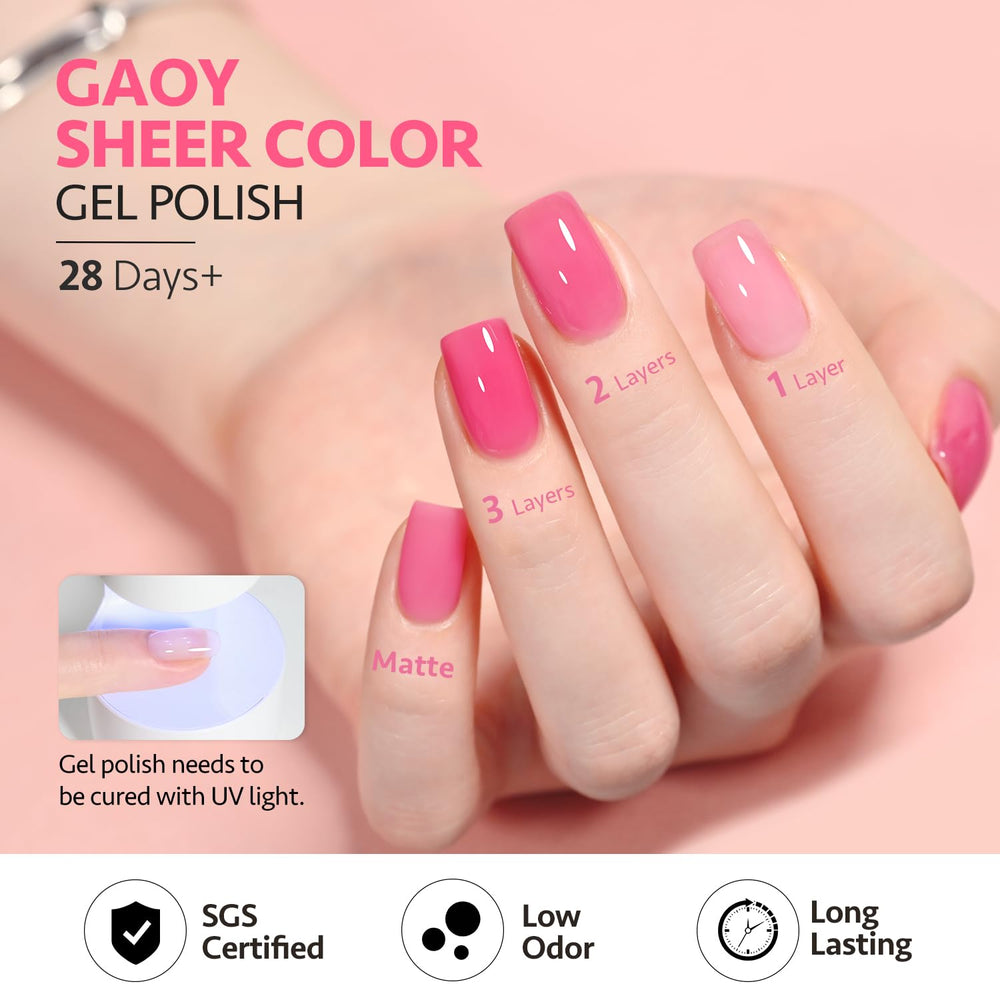 GAOY Jelly Gel Esmalte de gel 16 ml para múltiples sesiones de uñas