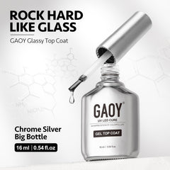 GAOY frasco gel 16 ml con acabado cromado plateado elegante