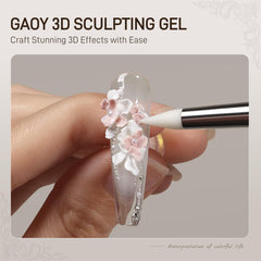GAOY gel arte uñas 3D blanco, perfecto para relieves y decoraciones.