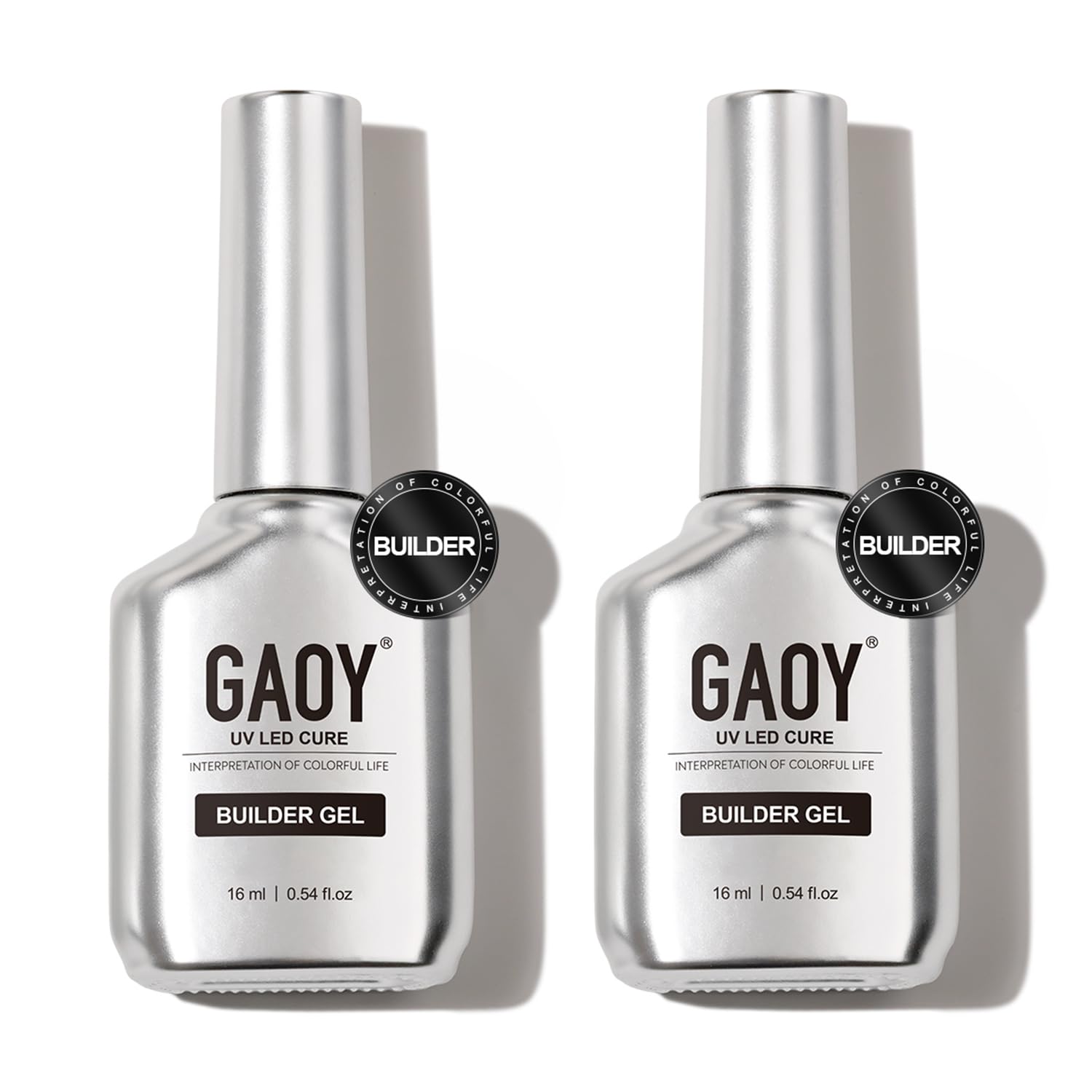 GAOY gel builder transparente 16ml en botellas dobles, uñas fuertes y naturales