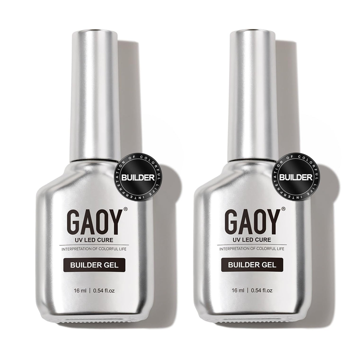 GAOY gel builder transparente 16ml en botellas dobles, uñas fuertes y naturales