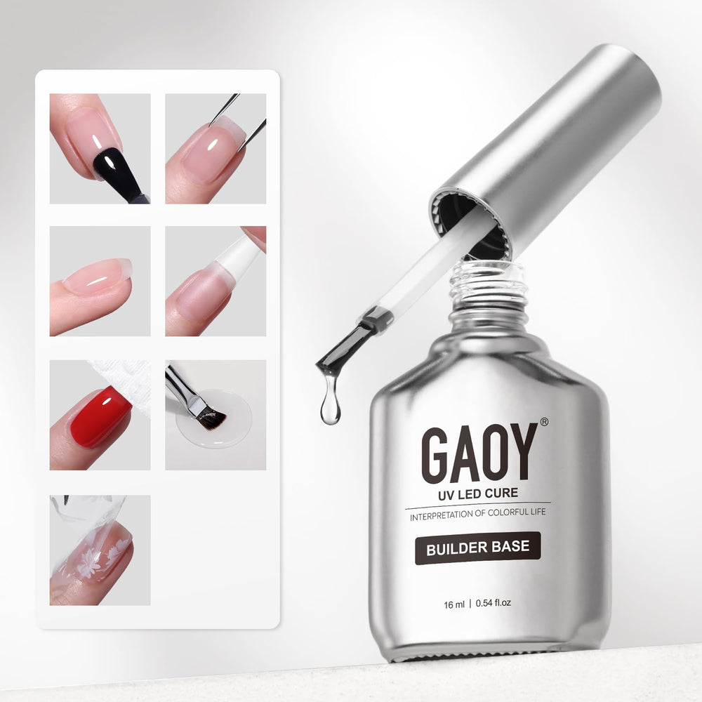 GAOY gel constructor claro en envase de 16 ml para uñas reforzadas