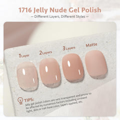 GAOY Jelly Nude Gel curado con luz UV para secado rápido