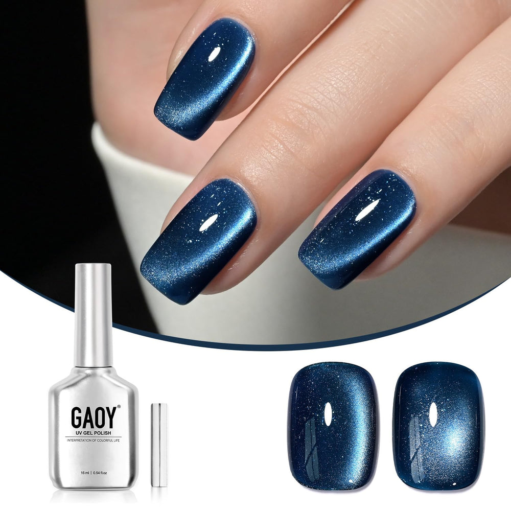 GAOY gel de uñas con efecto ojos de gato azul místico para un brillo impresionante.