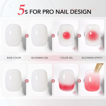 GAOY gel floreciente nubes: efecto degradado suave para uñas modernas.