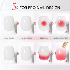 GAOY gel floreciente nubes: efecto degradado suave para uñas modernas.