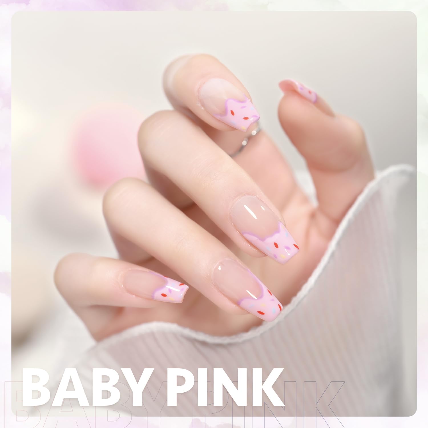 GAOY gel pastel rosa: curado rápido en lámpara UV-LED.