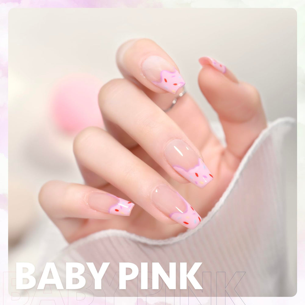GAOY gel pastel rosa: curado rápido en lámpara UV-LED.