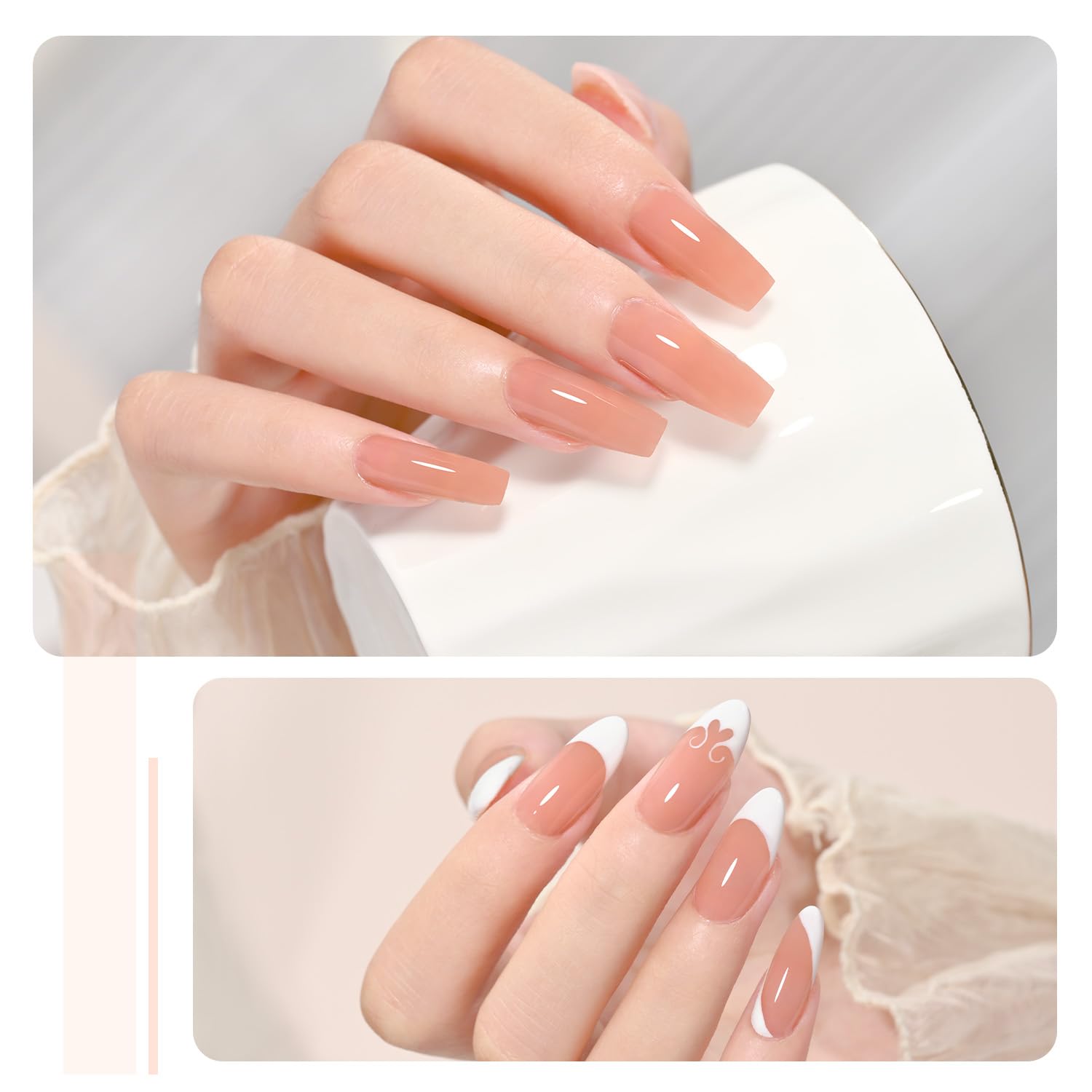 GAOY Rosa Té - acabado natural suave para uñas elegantes.