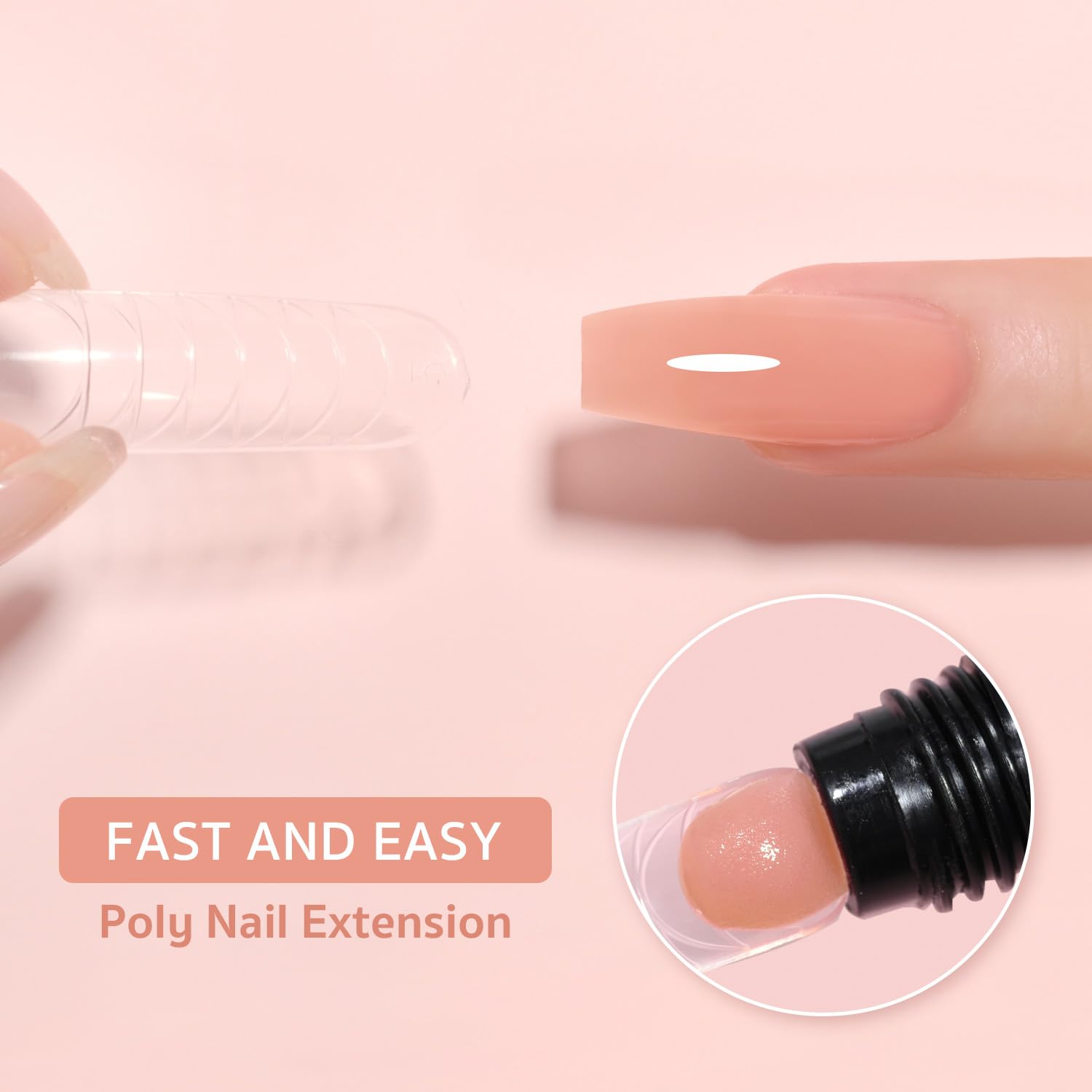GAOY Gel de Poligel Rosa Té para extensiones duraderas y naturales.