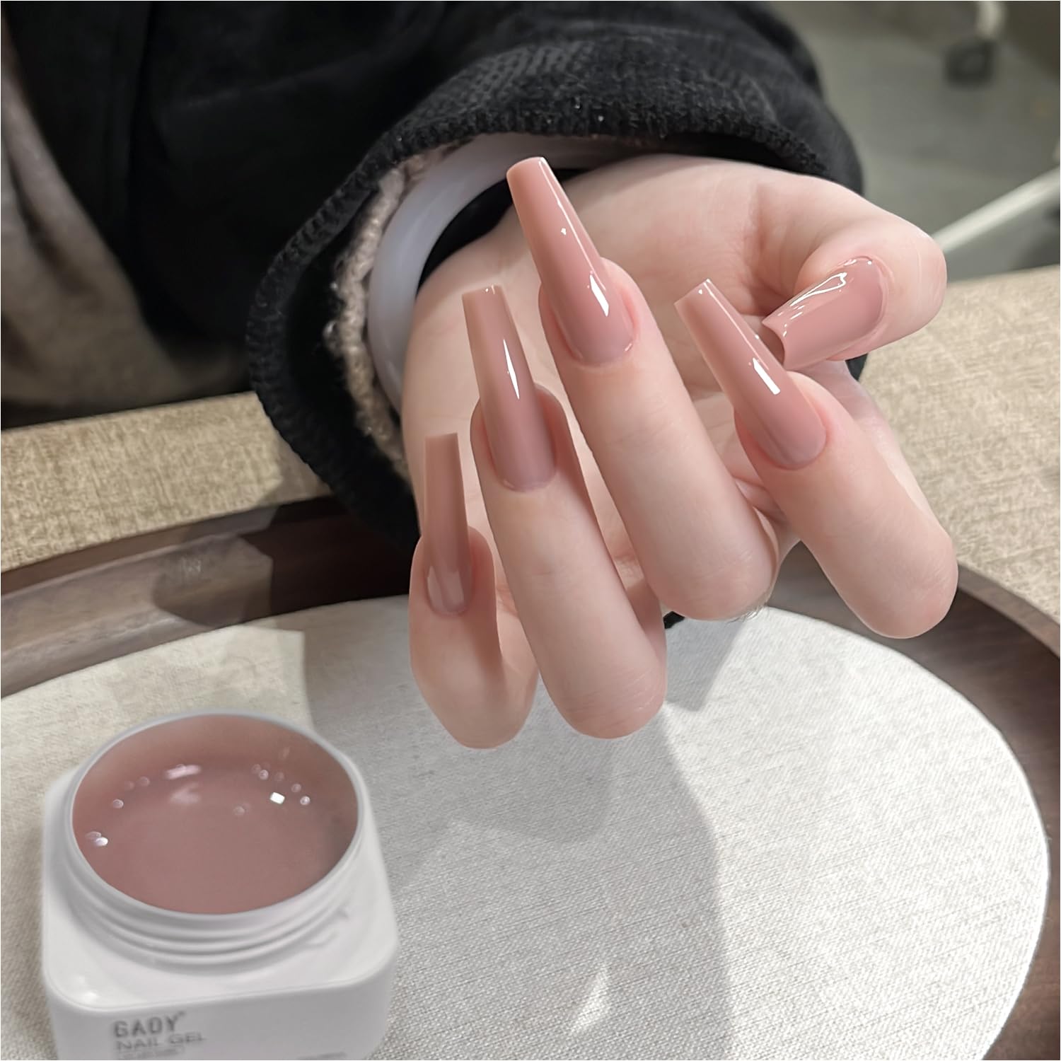 GAOY gel poligel cristal extensiones uñas con acabado natural