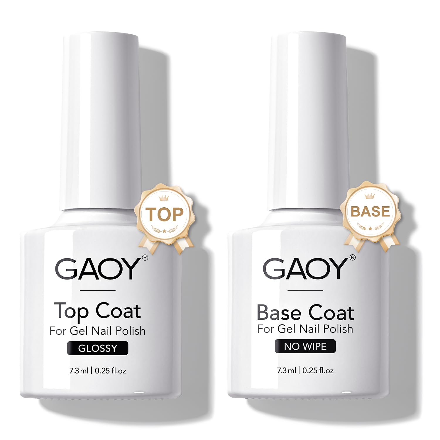 GAOY gel top coat y base coat conjunto brillo vidrio para uñas con terminado liso y duradero