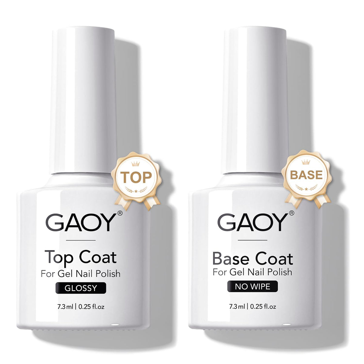 GAOY gel top coat y base coat conjunto brillo vidrio para uñas con terminado liso y duradero