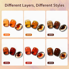 GAOY seis colores translucidos para uñas, variedad para combinar estilos