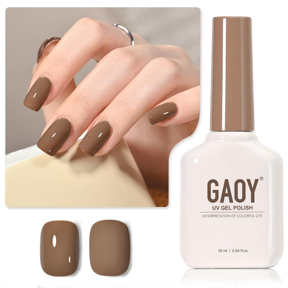 GAOY gel uñas marrón 2077, botella para color duradero.