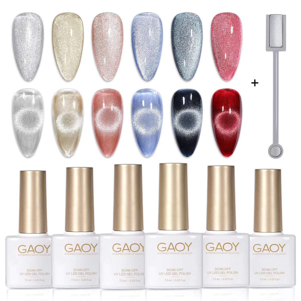 GAOY gel uñas cat-eye holográfico para manicura casera duradera