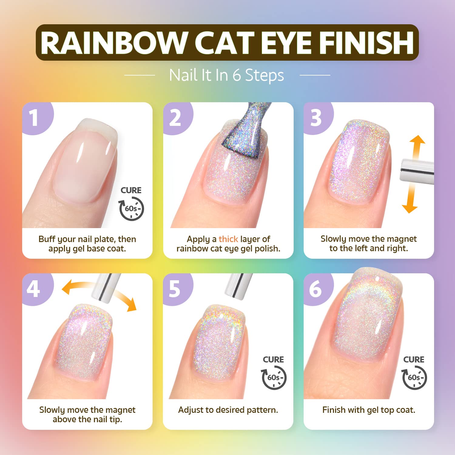 GAOY magneto cat-eye uñas: fijación precisa para diseños llamativos.