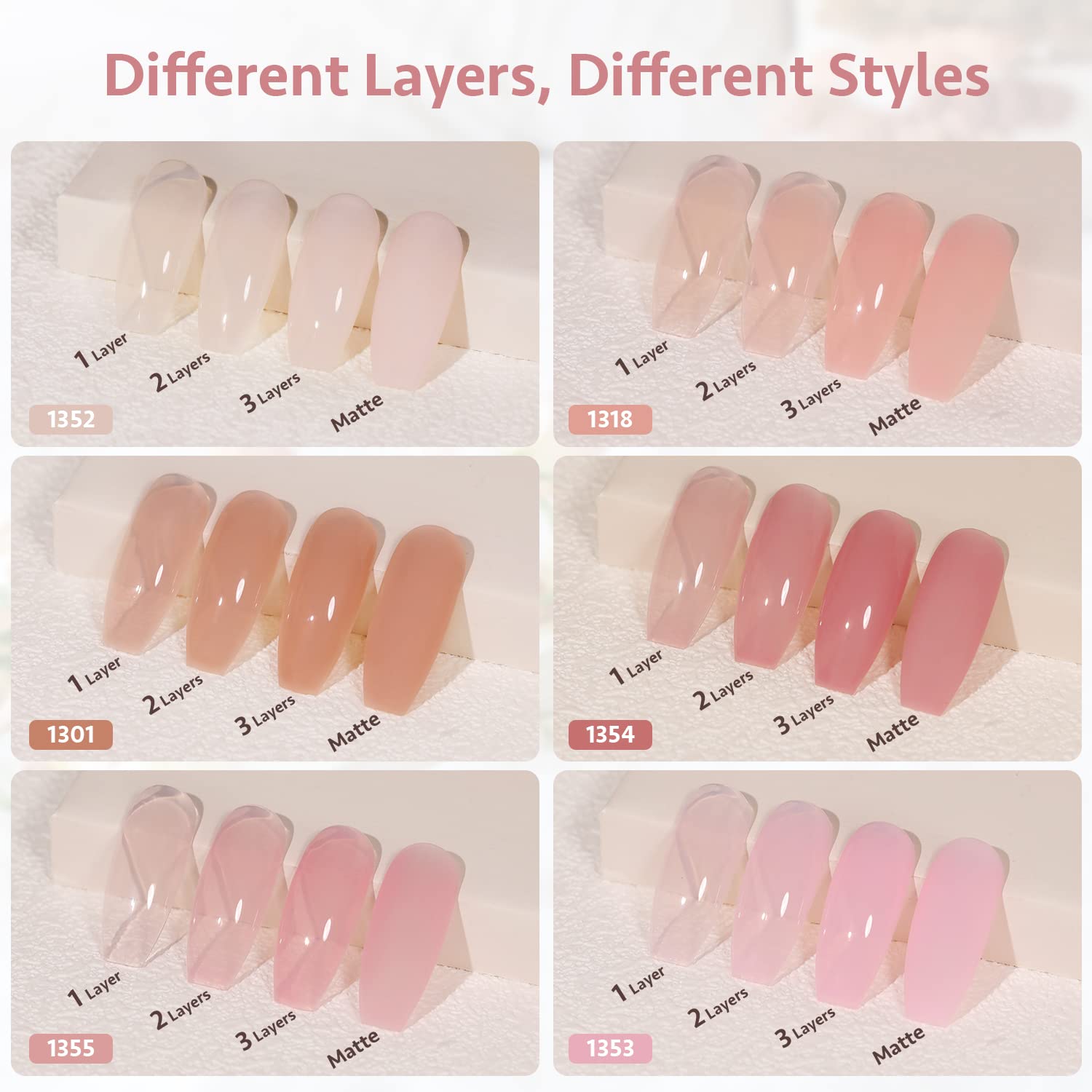 GAOY gel uñas duración 4 semanas con base y capa superior.