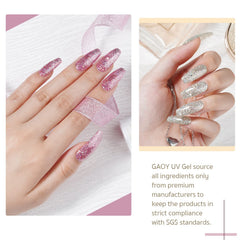 GAOY Glitter Ruby Negro Glam, tono oscuro para uñas elegantes y duraderas.