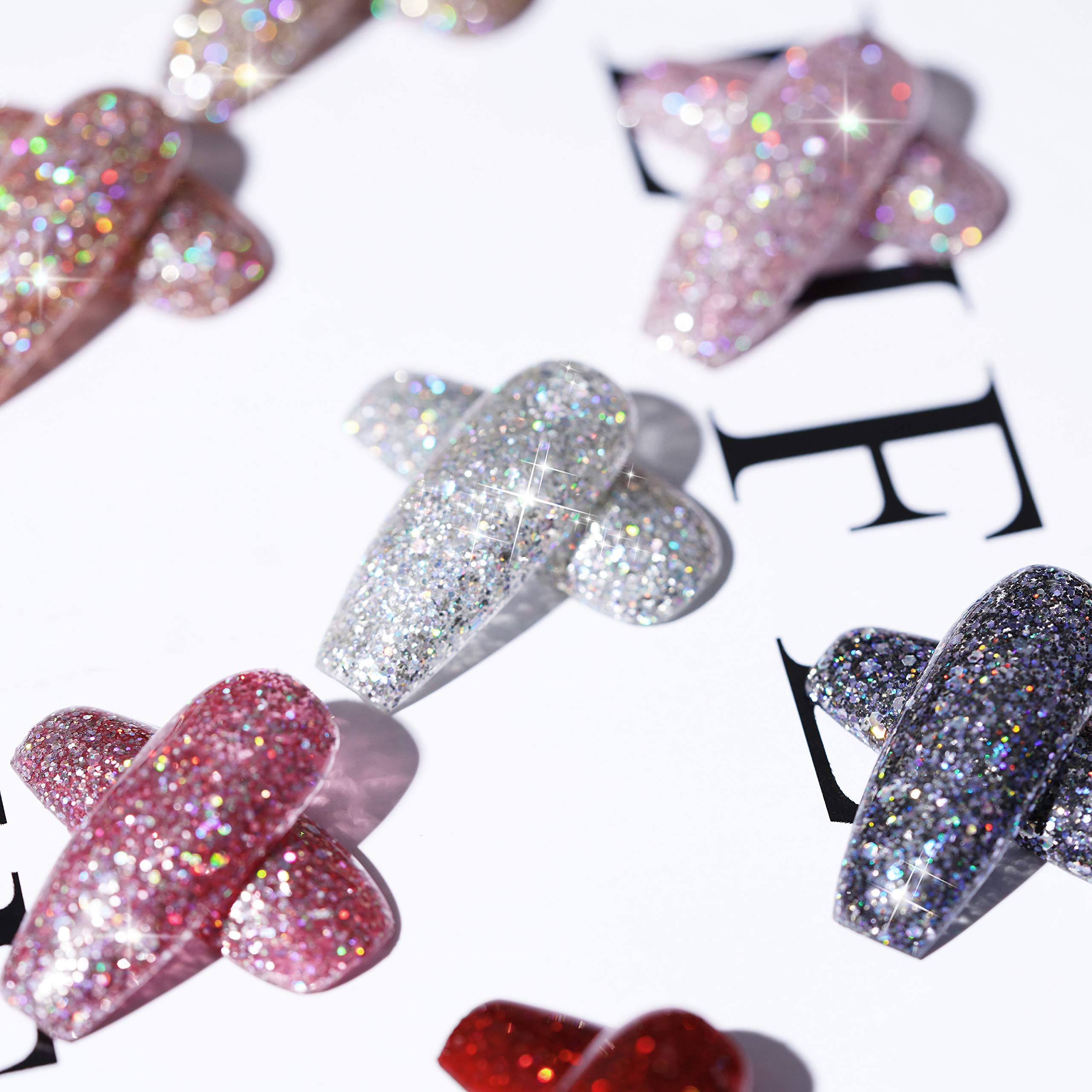 GAOY Glitter Ruby Rojo Brillante, tono intenso para un look glam con lámpara UV-LED.