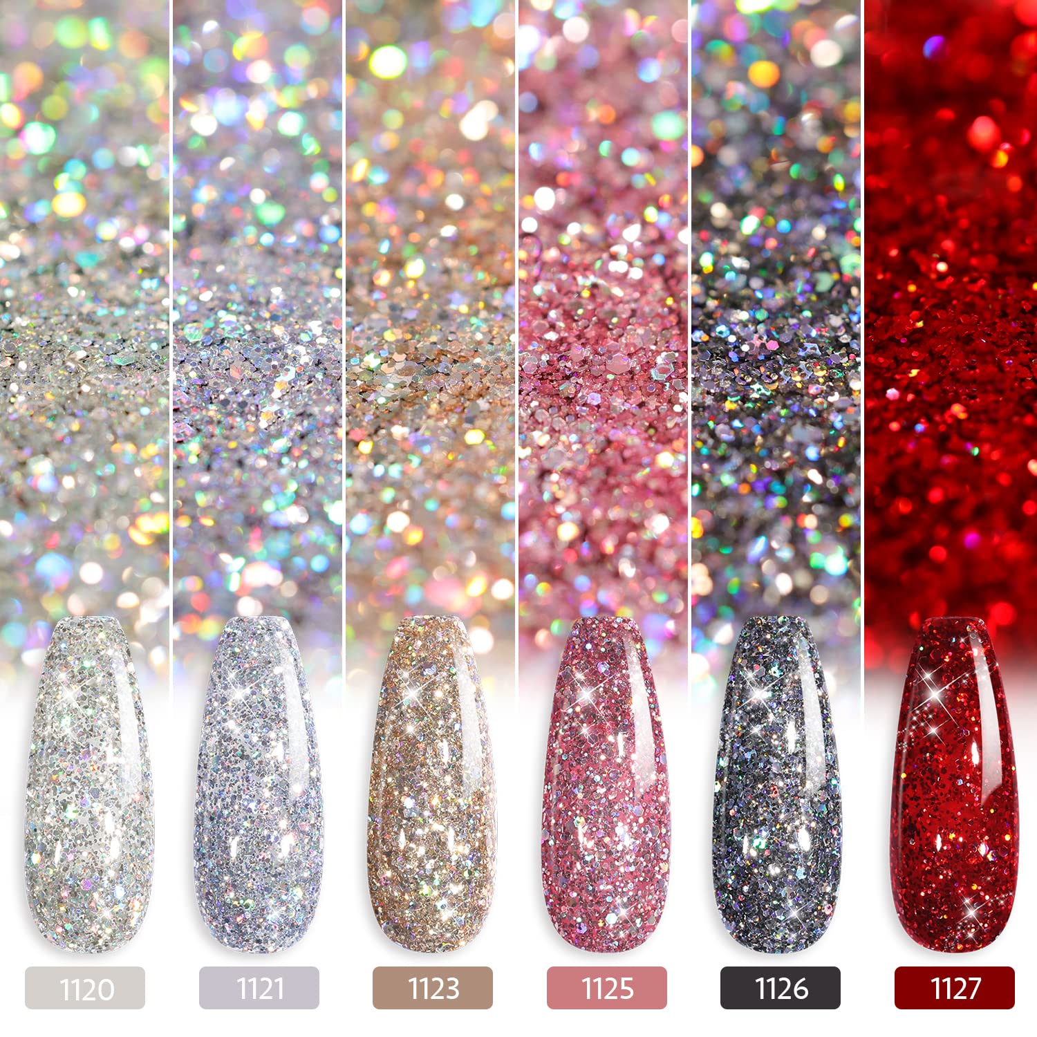 GAOY Glitter Ruby Rosa Brillante, acabado luminoso para uñas modernas.
