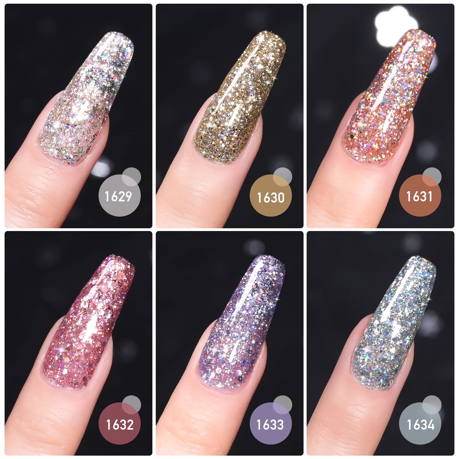 GAOY Glitter Silver Nail Polish offering chrome-like sparkle for nails