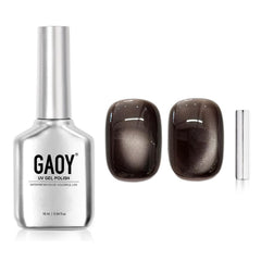 GAOY Jelly Black Cat Eye con imán para uñas, brillo duradero