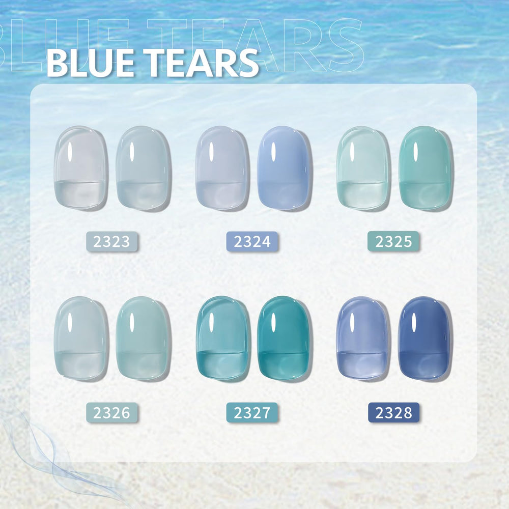 GAOY Jelly Blue Gel Polish color 02 swatch for layered sheer-to-opaque builds.