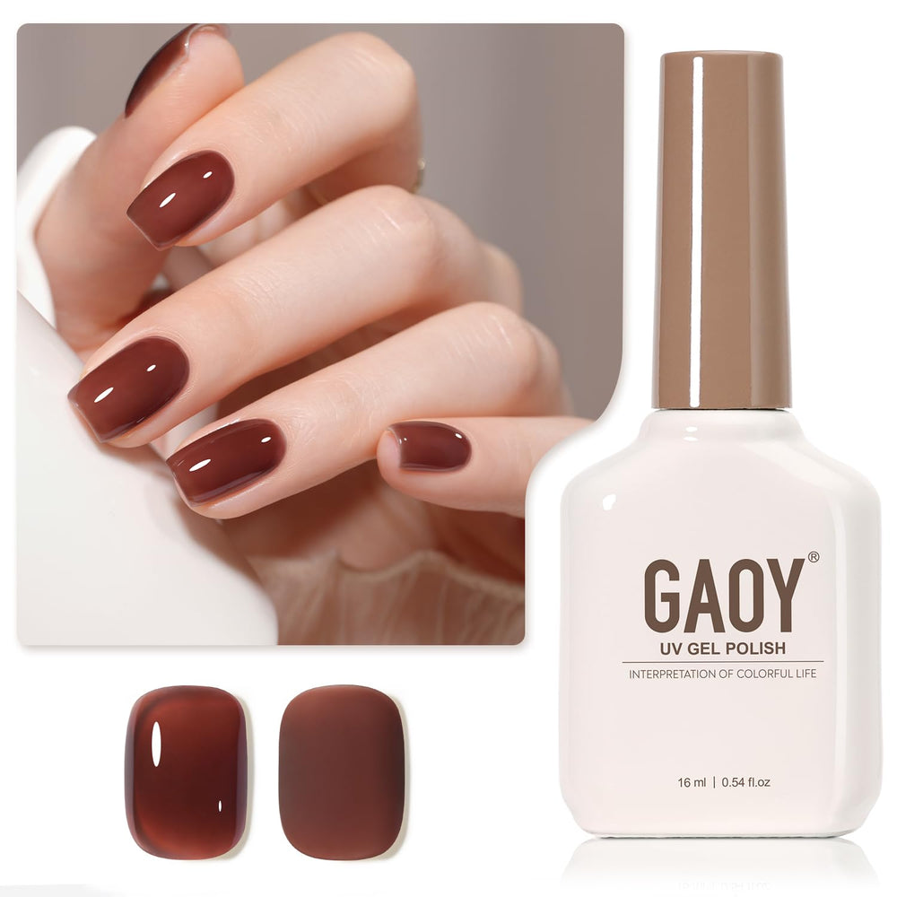 GAOY Jelly Brown: botella de esmalte gel 16 ml para uñas en casa