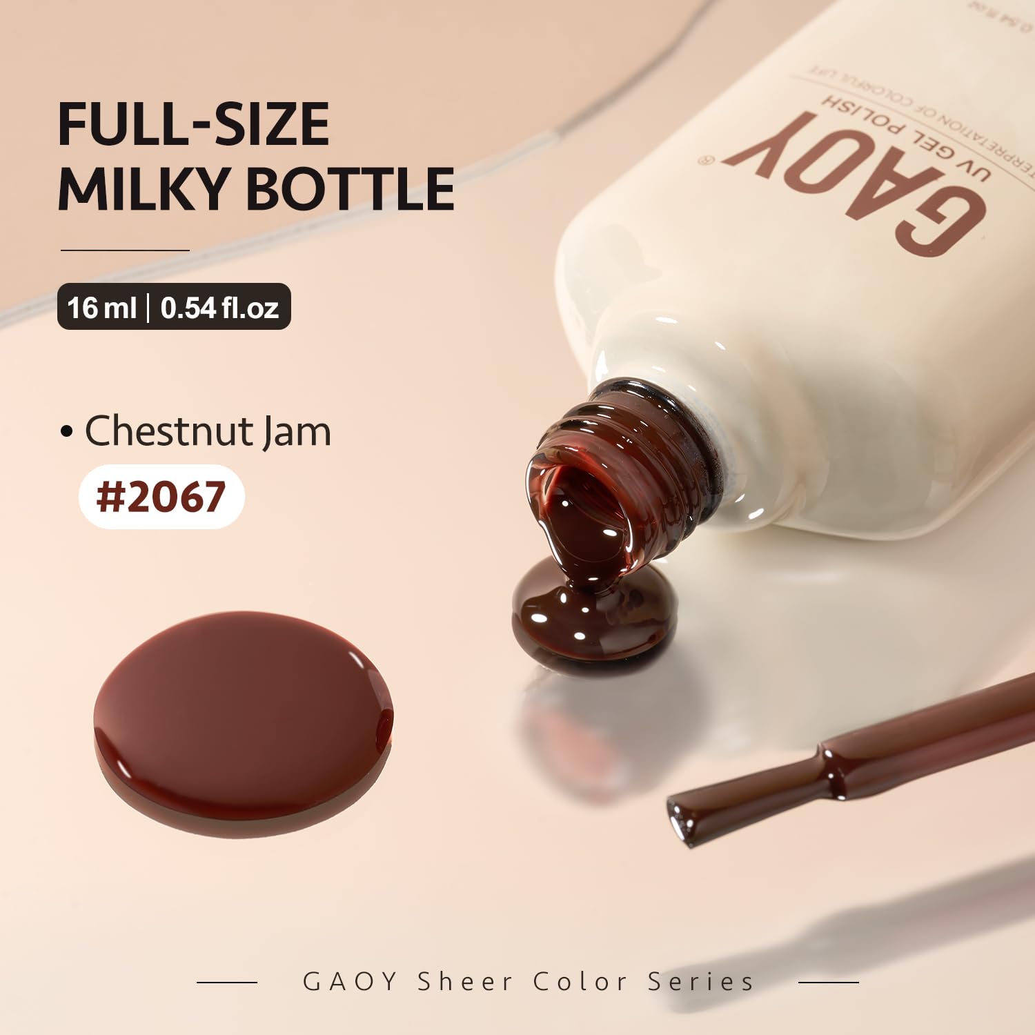 GAOY Jelly Brown: empaque de 16 ml para DIY de uñas