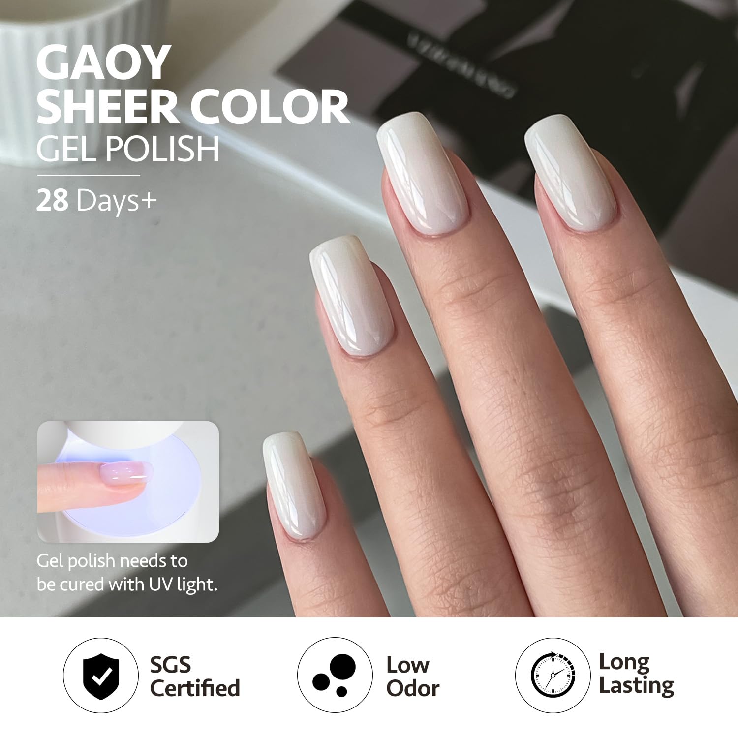 GAOY Jelly color transparente-5: acabado brillante con varias capas.