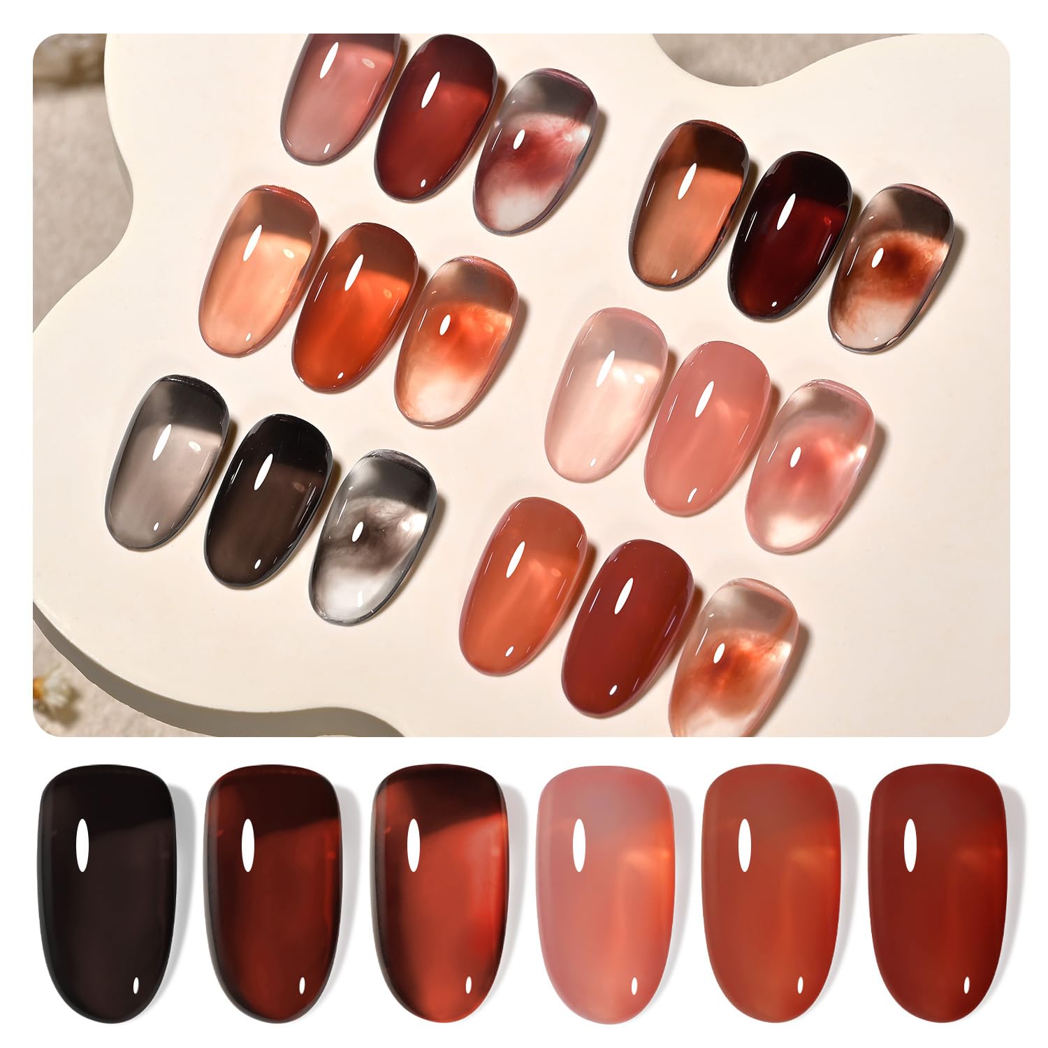 GAOY Jelly Gel color transparente para un acabado natural y suave.