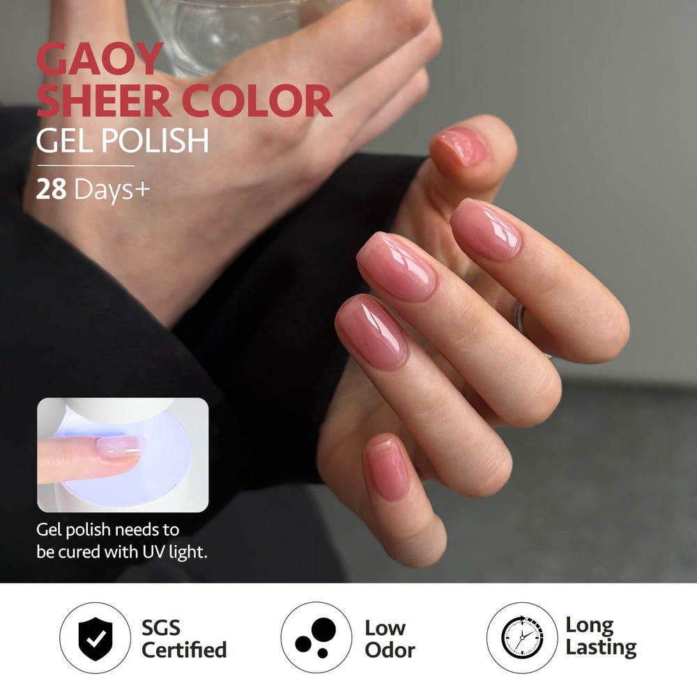 GAOY Jelly Gel conjunto de 6 colores para uñas en casa.