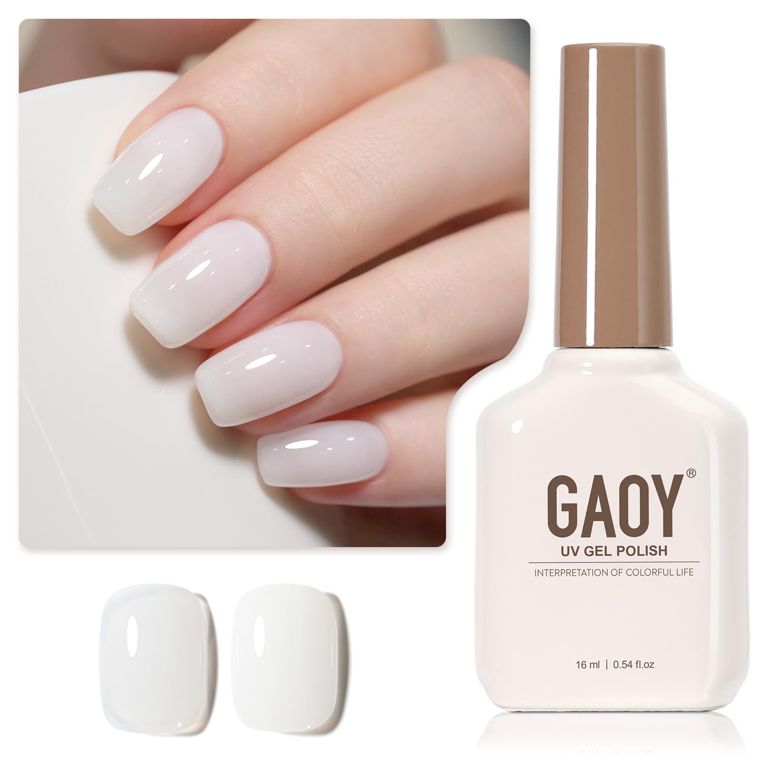 GAOY Jelly Gel Esmalte transparente 16 ml, ideal para construir capas sutiles en casa.