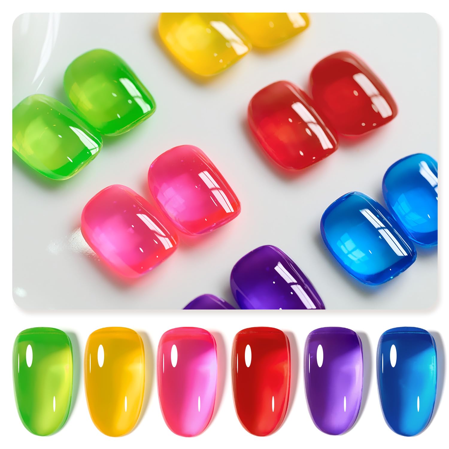 GAOY Jelly Gel amarillo transparente para uñas con acabado suave y duradero.