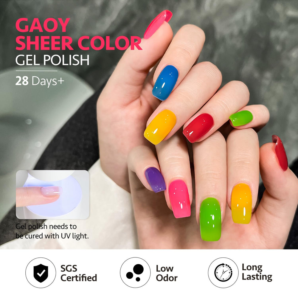 GAOY Jelly Gel rosa transparente para uñas brillantes y modernas.