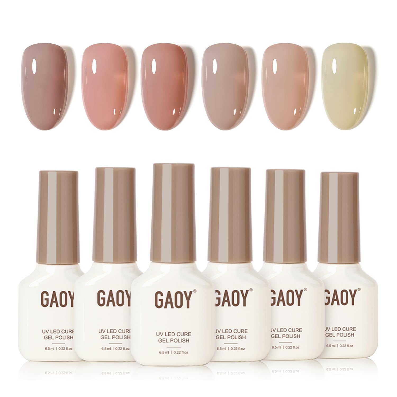 GAOY set de esmalte gel translúcido con tonos rosados cremosos para manicura diaria