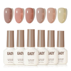 GAOY set de esmalte gel translúcido con tonos rosados cremosos para manicura diaria