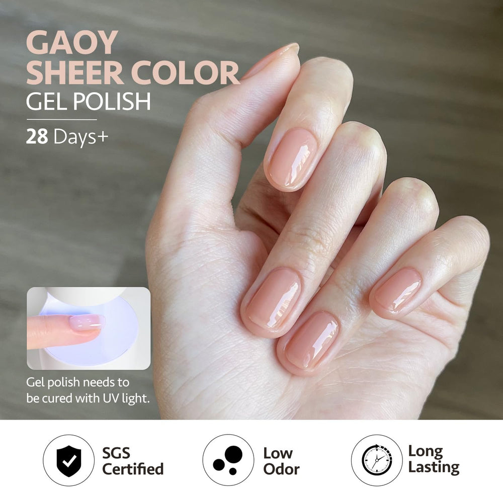 GAOY set de esmalte gel translúcido uñas finalizadas con acabado limpio