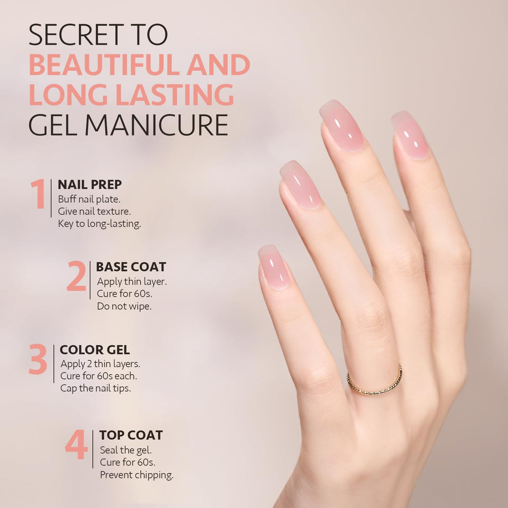 GAOY Jelly Gel set nude para un look discreto y versátil.