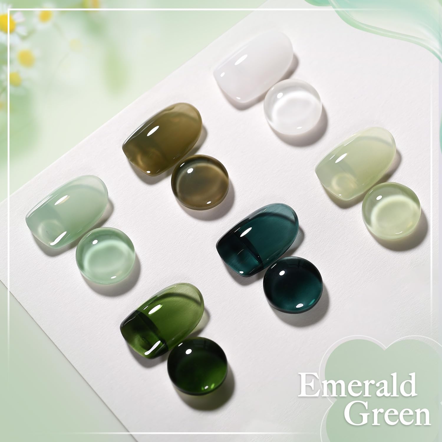 GAOY Jelly Green Gel Nail Polish Set ideal for salon and DIY home nail art.