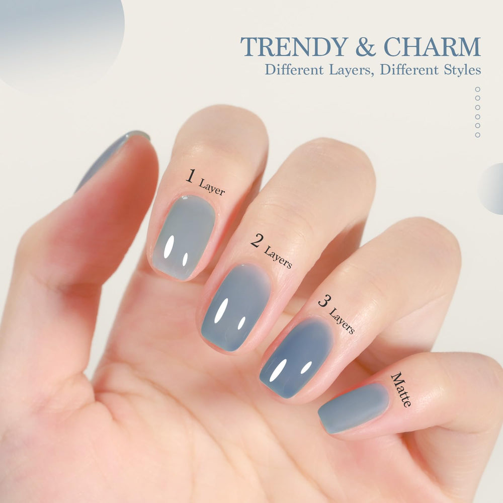 GAOY Jelly Nude Blue: acabado jelly brillante y duradero