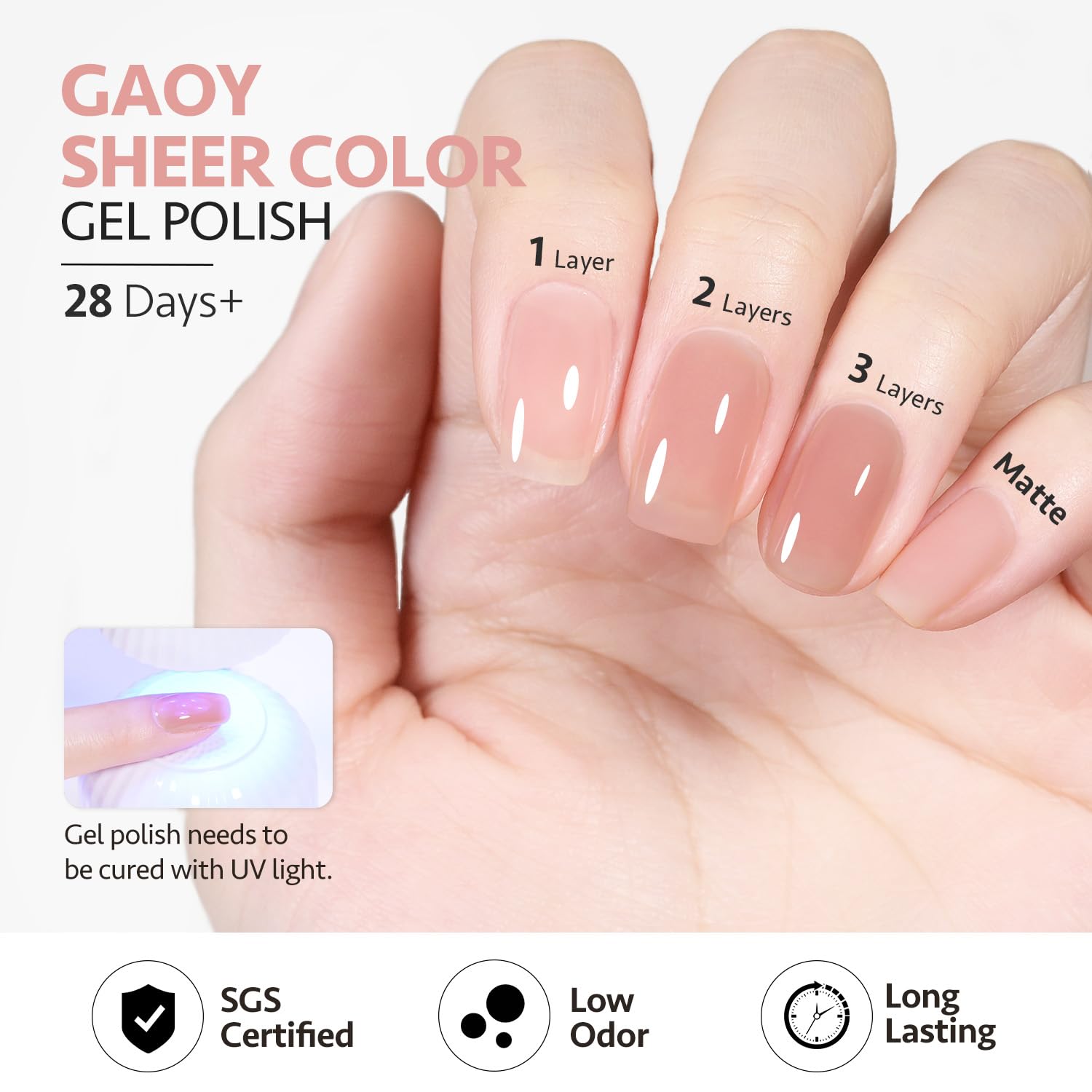 GAOY Jelly Nude Gel, acabado jelly brillante para looks naturales