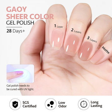 GAOY Jelly Nude Gel, acabado jelly brillante para looks naturales