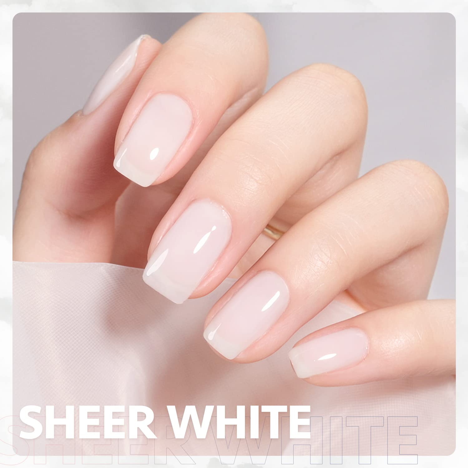 Muestra de GAOY Jelly Nude Gel con color translúcido claro