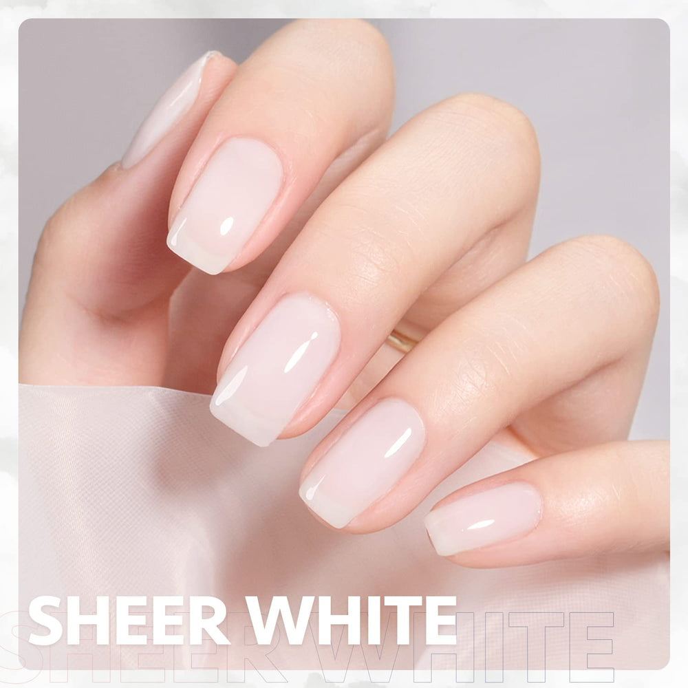 Muestra de GAOY Jelly Nude Gel con color translúcido claro