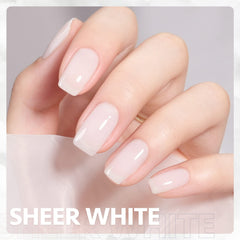 Muestra de GAOY Jelly Nude Gel con color translúcido claro