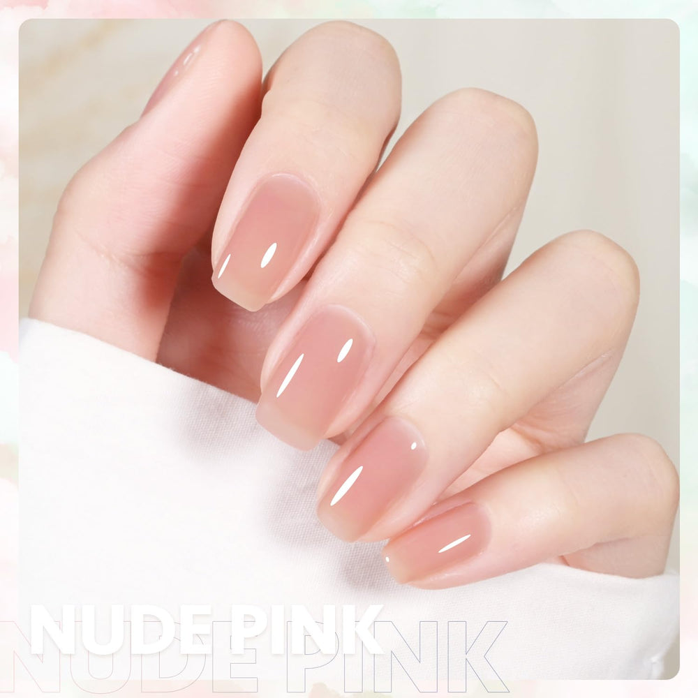 GAOY Jelly Nude Gel, enfoque de aplicación en casa para arte de uñas paso a paso