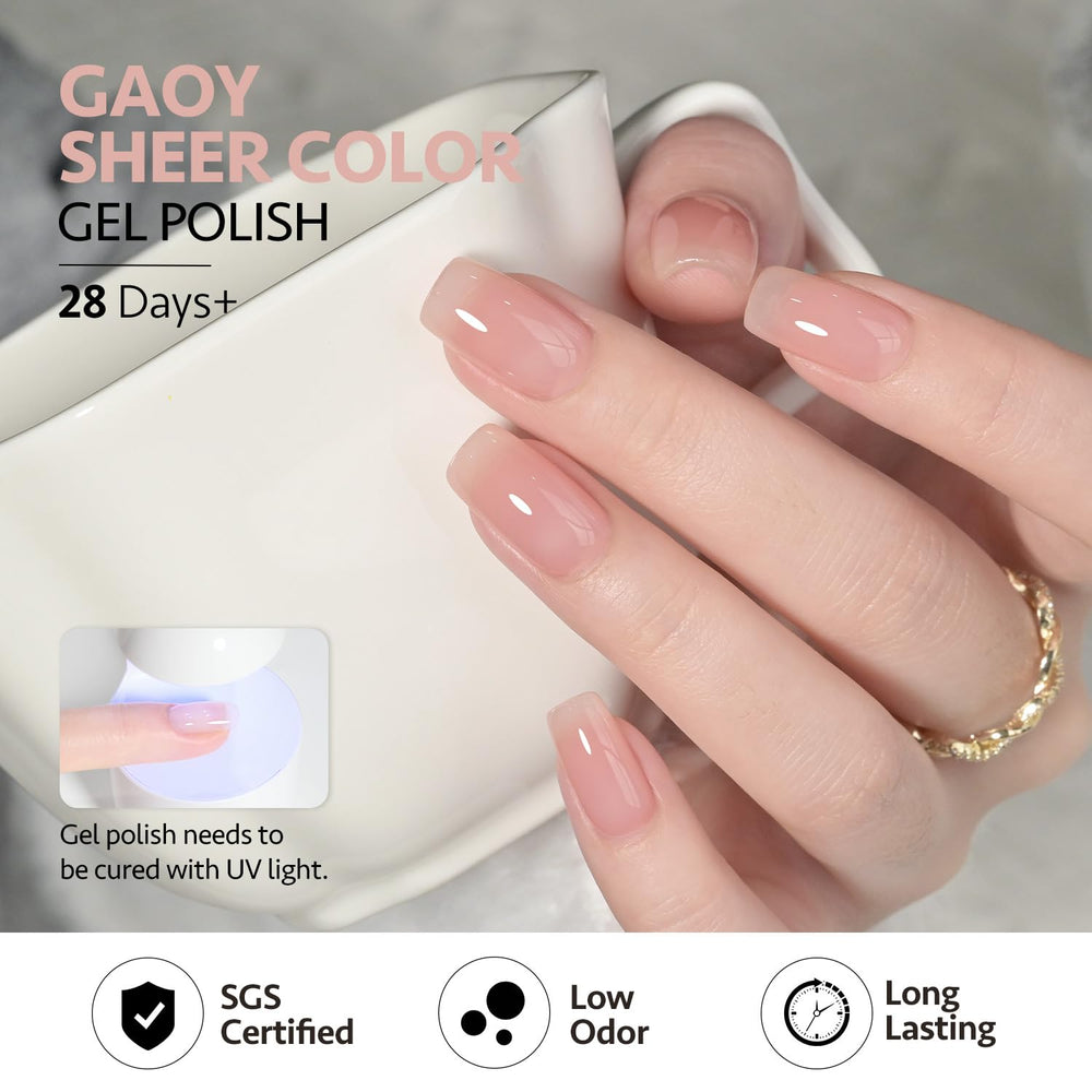 GAOY Jelly Nude Gel: curado ultravioleta en 60 segundos para manicura rápida en casa